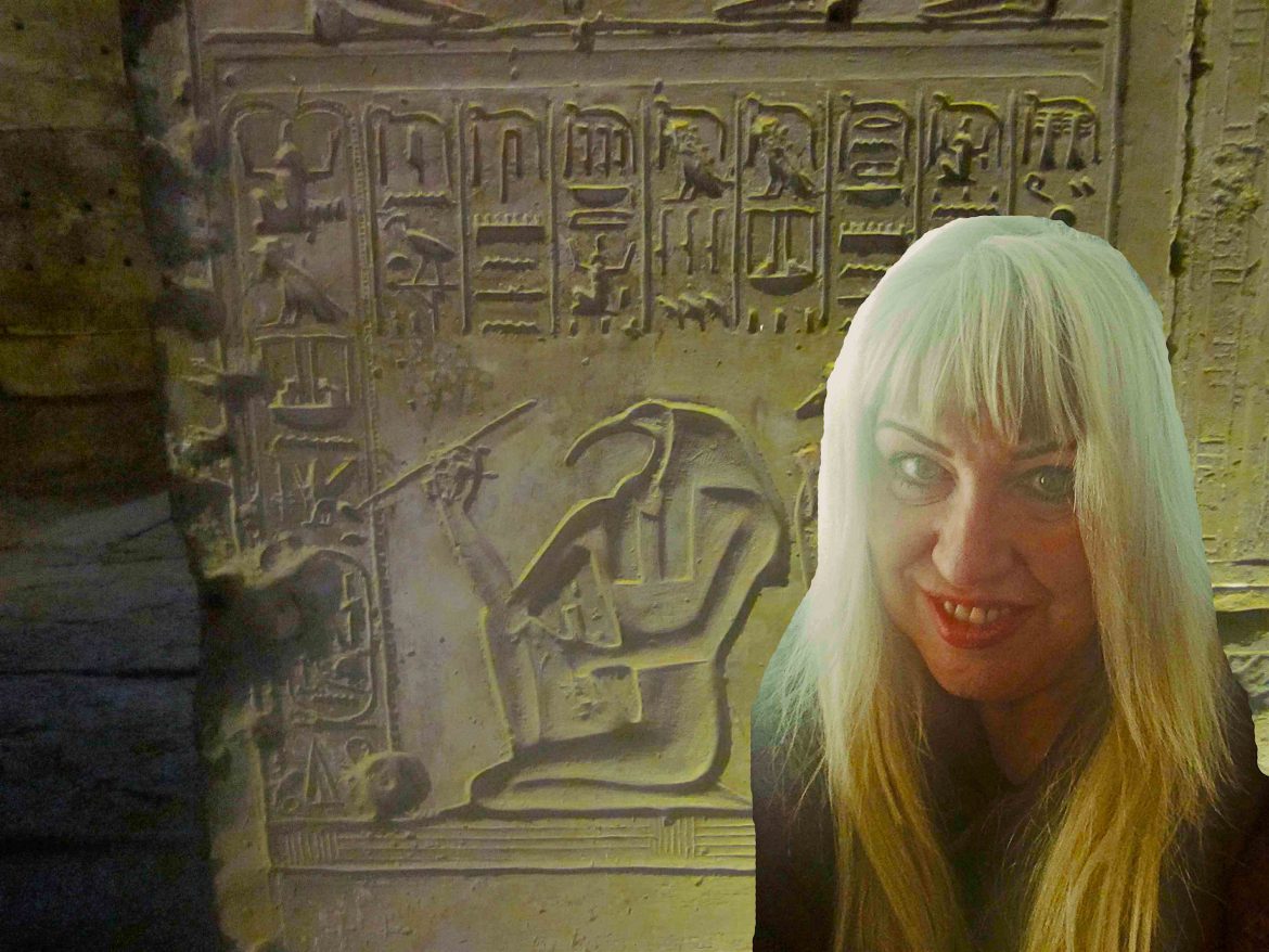 Antoine Gigal with Thot writing in Edfu